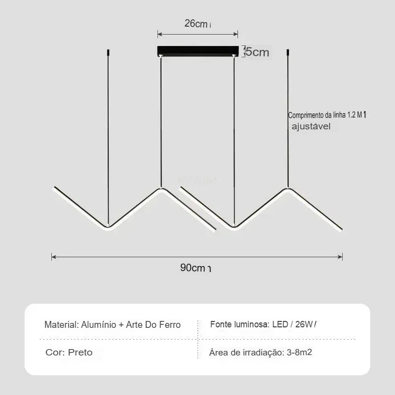 Luminária Pendente LED Inteligente - Design Moderno, Ajustável e Decorativo