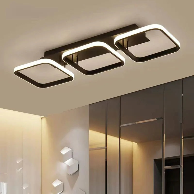 Lustre de Teto LED Moderno - Iluminação Sofisticada para Sala e Quarto