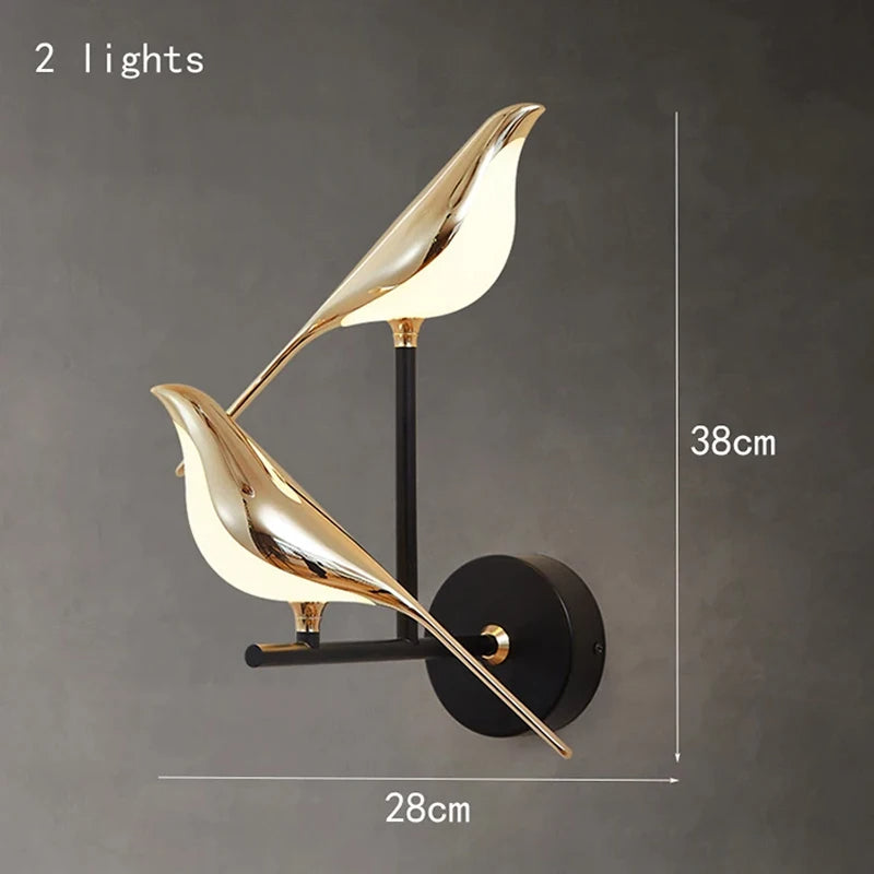 Arandela Decorativa de Parede Pássaros para Quarto e Sala