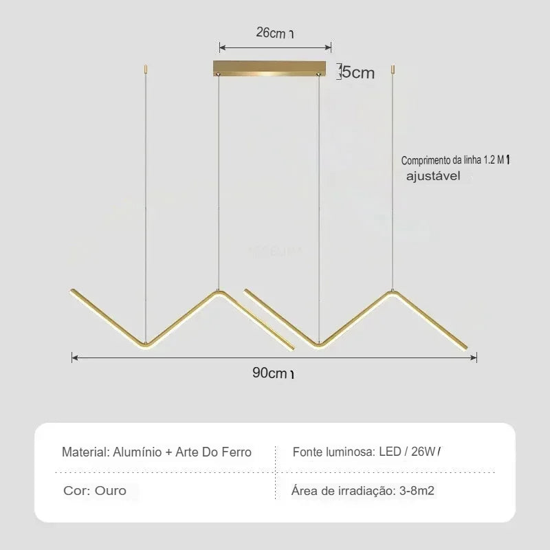 Luminária Pendente LED Inteligente - Design Moderno, Ajustável e Decorativo