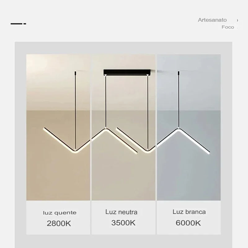 Luminária Pendente LED Inteligente - Design Moderno, Ajustável e Decorativo