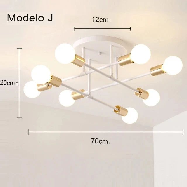 Lustre de Teto Contemporâneo ONLYLIGHT - Iluminação Sofisticada para Ambientes Internos