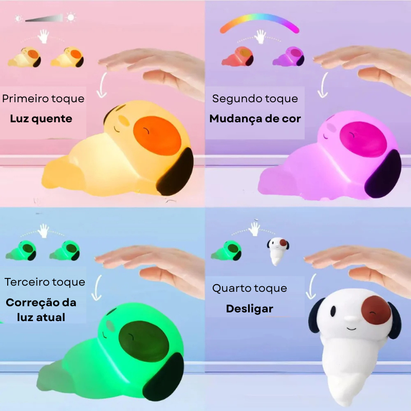 Luminária Cachorro Touch Decorativa Infantil