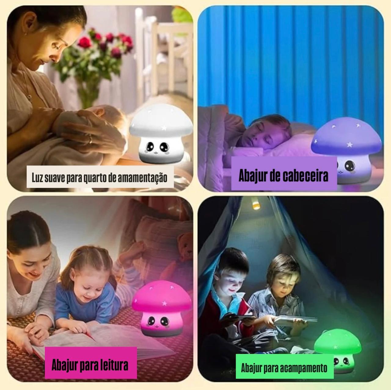Luminária Cogumelo Touch Decorativa Infantil