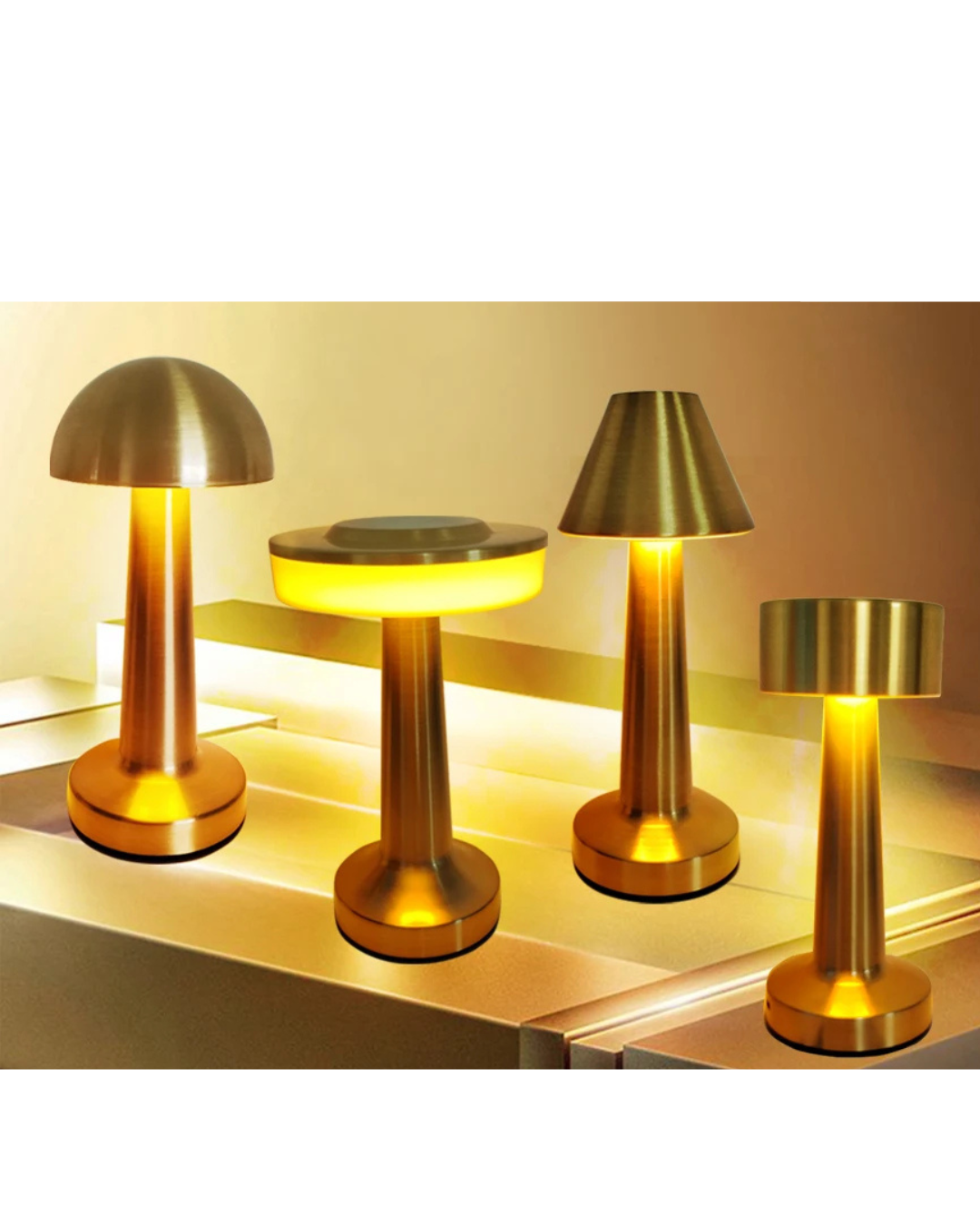 Abajur Dumbbell de Mesa Touch LED Retrô com Controle de Intensidade USB