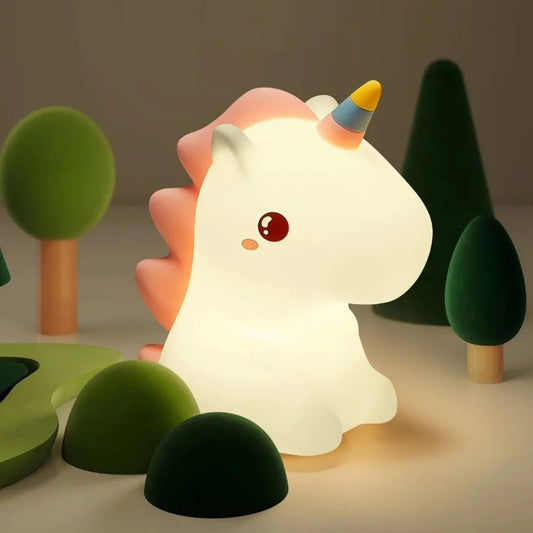 Luminária Unicórnio Touch Decorativa Infantil em Silicone, Luz Noturna Criativa