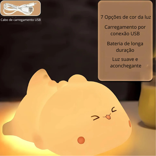Luminária Infantil Dinossauro com Toque, Quarto e Decoração Criativa